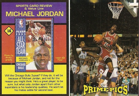 Michael Jordan Card TOPPS 90's GOLD FOIL SP AUTHENTIC WEARING BULLS JERSEY # 45