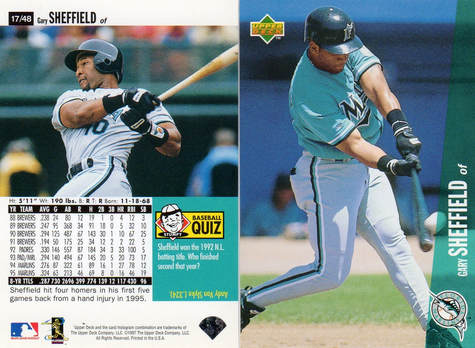 1993 Marlins.  Baseball classic, Marlins, Gary sheffield